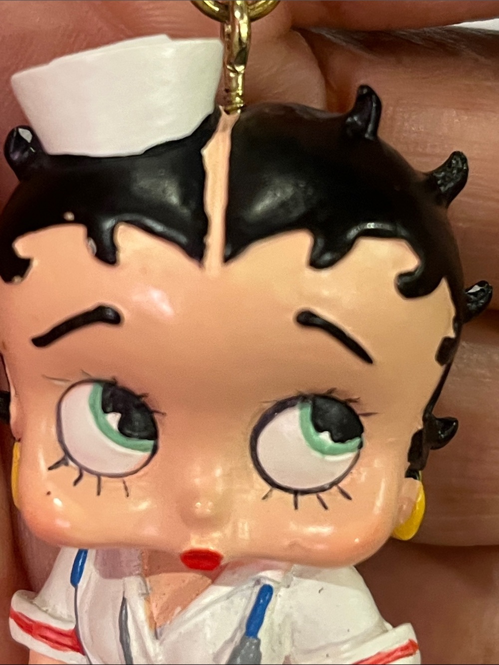 Hand Crafted Betty Boop Sailor Keychain / Bag Charm with Red Purse - Picture 7 of 8
